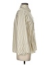 Zara Stripes Ivory 3/4 Sleeve Button-Down Shirt Size S - photo 4