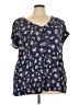 Torrid Blue Short Sleeve Blouse Size 5X Plus (5) - photo 1