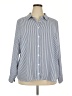 On 34th 100% Recycled Polyester Stripes Blue Long Sleeve Blouse Size 2X - photo 1