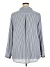 On 34th 100% Recycled Polyester Stripes Blue Long Sleeve Blouse Size 2X - photo 2