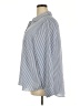 On 34th 100% Recycled Polyester Stripes Blue Long Sleeve Blouse Size 2X - photo 5