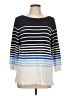 Talbots Outlet 100% Cotton Stripes Blue Pullover Sweater Size L - photo 1