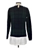 Tahari Plaid Green Blue Pullover Sweater Size S - photo 2