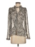 Free People 100% Polyester Paisley Silver Long Sleeve Blouse Size S - photo 1