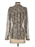 Free People 100% Polyester Paisley Silver Long Sleeve Blouse Size S - photo 2