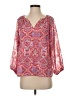 Joy Joy 100% Polyester Pink 3/4 Sleeve Blouse Size S - photo 1