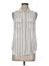Who What Wear 100% Polyester Stripes Ivory Sleeveless Blouse Size M - photo 1