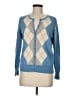 Talbots 100% Merino Argyle Blue Wool Cardigan Size M - photo 1