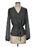 Oleg Cassini 100% Polyester Gray 3/4 Sleeve Blouse Size S - photo 1