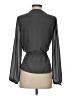 Oleg Cassini 100% Polyester Gray 3/4 Sleeve Blouse Size S - photo 2