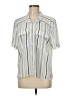 Liz Claiborne Stripes Silver Short Sleeve Blouse Size M (estimated) - photo 1