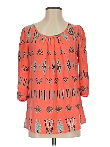 Pink Owl 3/4 Sleeve Blouse (view 1)
