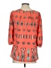 Pink Owl Orange 3/4 Sleeve Blouse Size S - photo 2