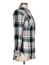 Merona 100% Rayon Plaid Gray Long Sleeve Button-Down Shirt Size L - photo 4