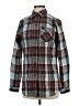 Burton 100% Polyester Plaid Teal Long Sleeve Blouse Size S - photo 1