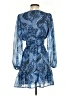 Aqua 100% Polyester Paisley Blue Cocktail Dress Size XS - photo 2