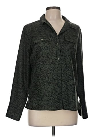 Ecru Long Sleeve Silk Top (view 1)
