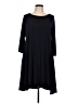 Nina Leonard Solid Black Casual Dress Size L - photo 1