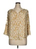 Jennifer Lopez Animal Print Gold 3/4 Sleeve Blouse Size XL - photo 1