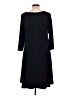 Nina Leonard Solid Black Casual Dress Size L - photo 2