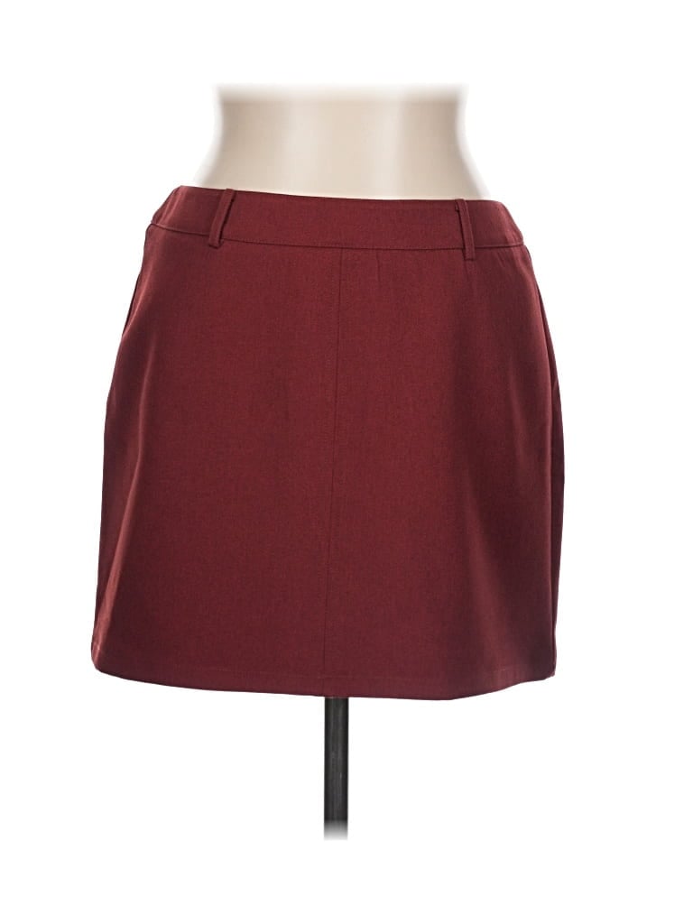 Pre-owned Commense Formal Skirt In Burgundy