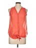Sky 100% Polyester Orange Sleeveless Blouse Size L - photo 1