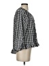 Assorted Brands 100% Cotton Checkered-gingham Black 3/4 Sleeve Button-Down Shirt Size XS - photo 4