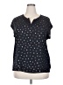 Papermoon 100% Polyester Stars Blue Black Short Sleeve Blouse Size 2X - photo 1