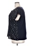 Papermoon 100% Polyester Stars Blue Black Short Sleeve Blouse Size 2X - photo 5