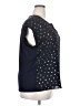 Papermoon 100% Polyester Stars Blue Black Short Sleeve Blouse Size 2X - photo 4