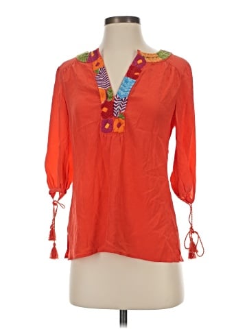 Trina Turk 3/4 Sleeve Silk Top (view 1)