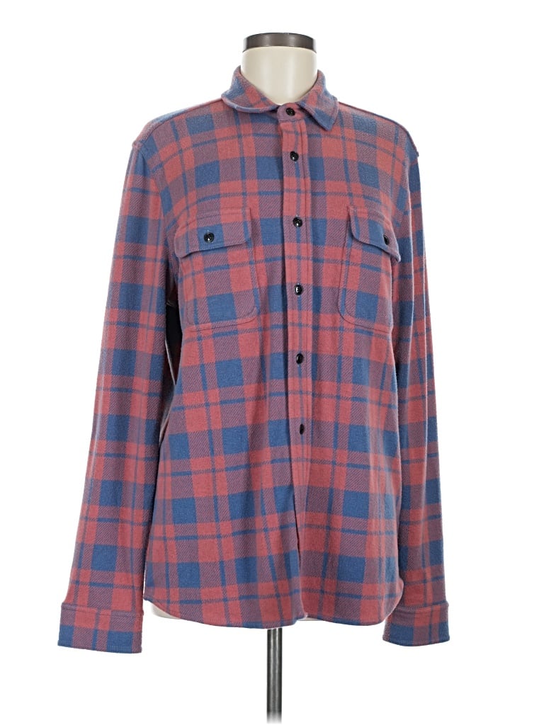 Pre-owned Faherty Long Sleeve Button Down Shirt In Blue