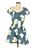 Unique Vintage 100% Cotton Teal Casual Dress Size 6 - 8 - photo 1