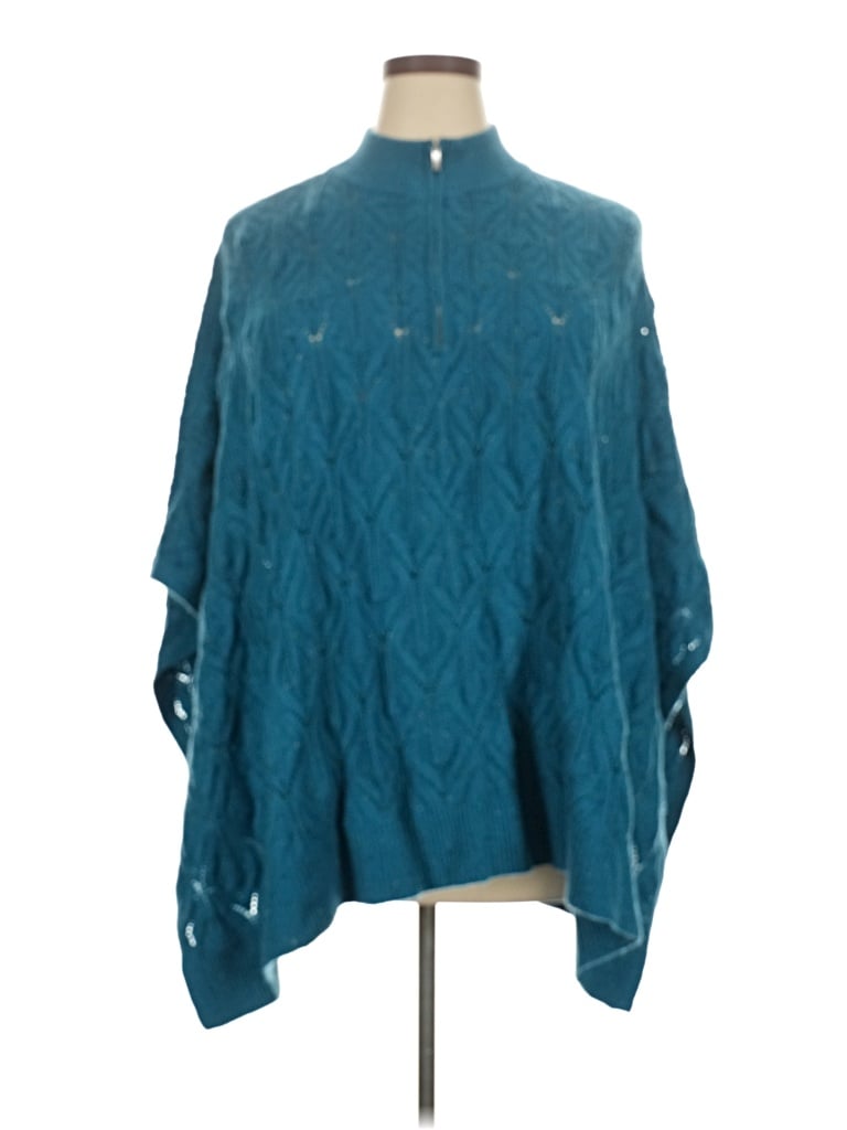 Pre-owned Talbots Poncho In Blue