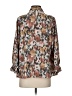 2 Hearts 100% Polyester Floral Brown 3/4 Sleeve Blouse Size S - photo 2