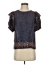 Caballero Blue Short Sleeve Blouse Size S - photo 1