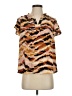 NANETTE Nanette Lepore 100% Polyester Animal Print Brown Short Sleeve Blouse Size S - photo 1