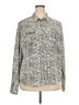 Investments 100% Polyester Animal Print Silver Long Sleeve Blouse Size 2X - photo 1