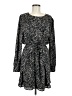 Evereve 100% Polyester Animal Print Black Tan Casual Dress Size M - photo 1