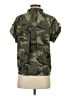 Banana Republic 100% Polyester Camo Green Short Sleeve Blouse Size S - photo 2