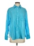 Gap 100% Linen Color Block Teal Long Sleeve Button-Down Shirt Size XS - photo 1