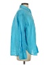 Gap 100% Linen Color Block Teal Long Sleeve Button-Down Shirt Size XS - photo 4