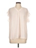 Vince Camuto 100% Polyester Ivory Short Sleeve Blouse Size L - photo 1