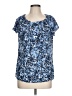 Fred David Blue Short Sleeve Blouse Size L - photo 1