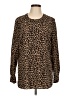 Talbots 100% Polyester Animal Print Brown Long Sleeve Top Size L - photo 1