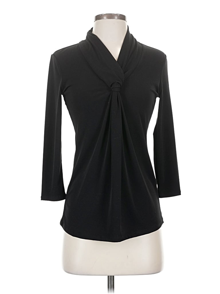 Pre-owned Premise 3/4 Sleeve Blouse In Black