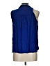 Elle Blue Sleeveless Button-Down Shirt Size L - photo 2