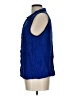 Elle Blue Sleeveless Button-Down Shirt Size L - photo 5