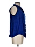 Elle Blue Sleeveless Button-Down Shirt Size L - photo 4
