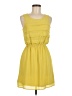 Lush 100% Polyester Solid Yellow Casual Dress Size S - photo 1